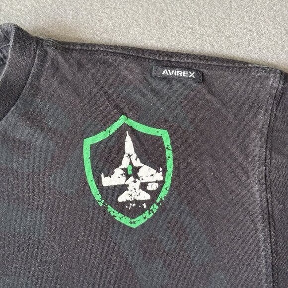 Vintage Avirex Y2K T-Shirt Mens Black Spellout Streetwear Graphic Logo Grunge M - Picture 5 of 13